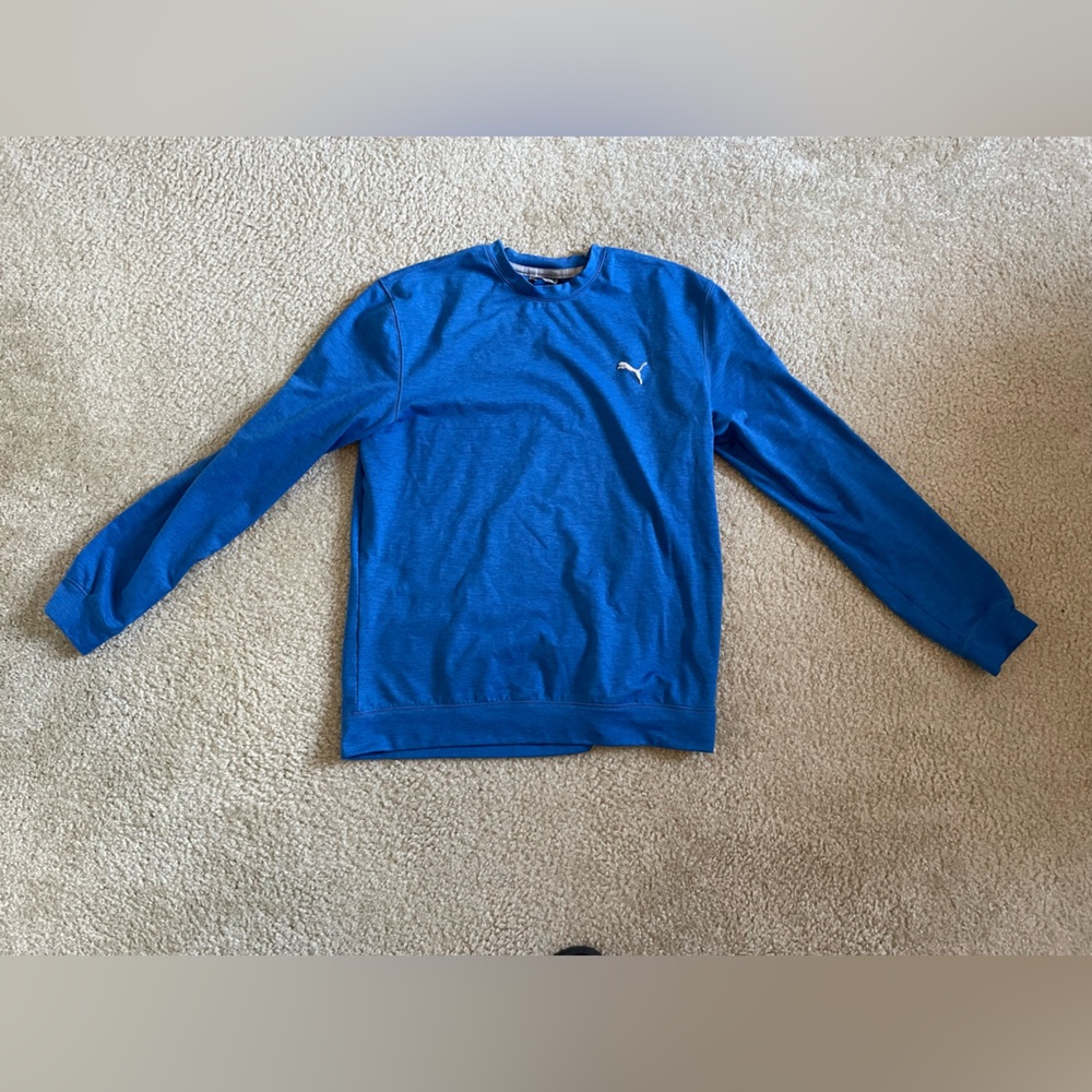 Puma Blue Men Medium M Men’s Sweatshirt Golf Royal Sweater